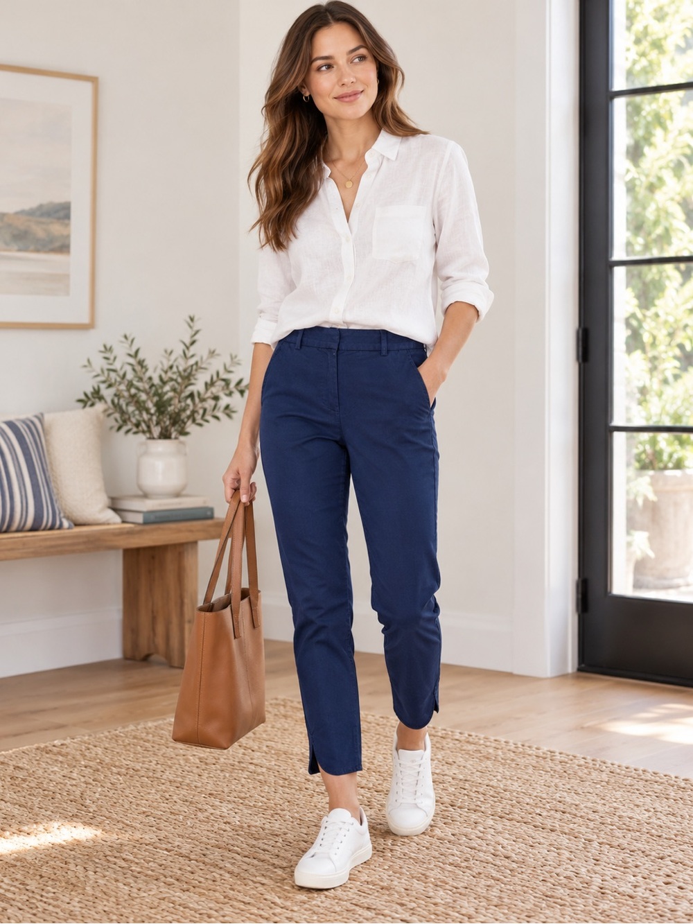 J.Crew Navy Lyocell Cotton Slim Ankle Pants Size 00